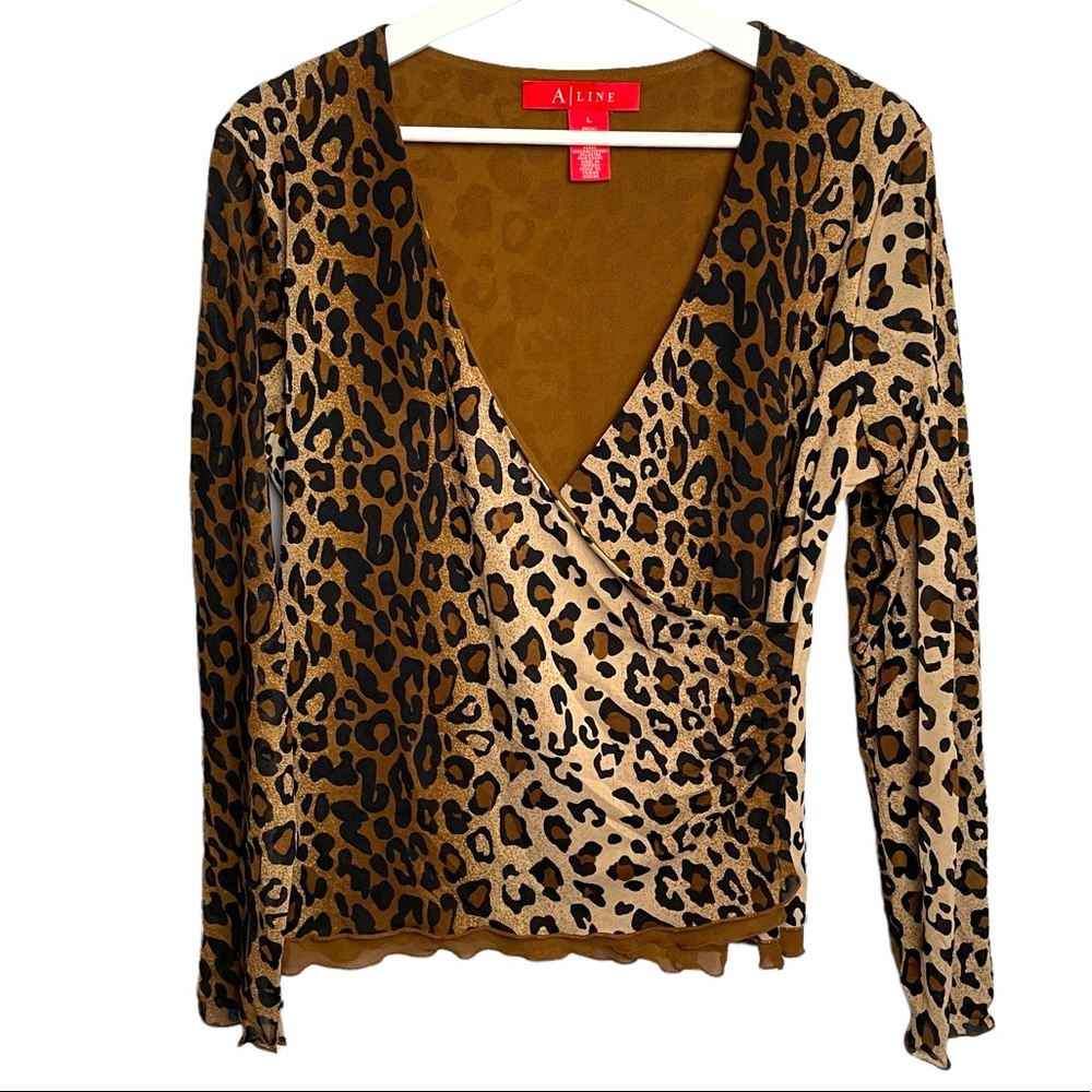 A-Line Animal Tiger Print Longsleeve Top Size Large